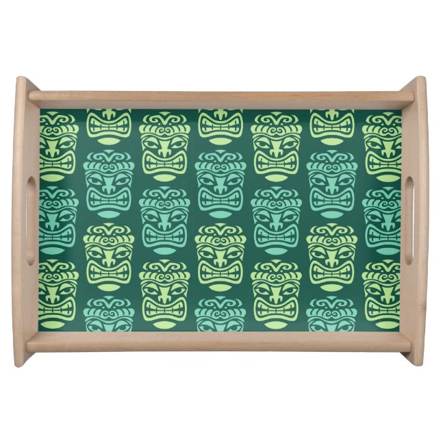 Retro Tiki Beach Bar Pattern Serving Tray (Front)