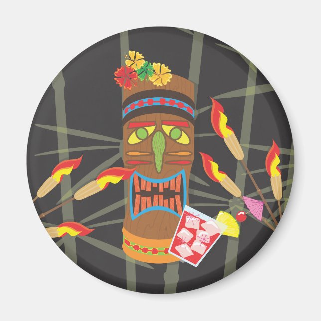 Retro Tiki Head Magnet (Front)