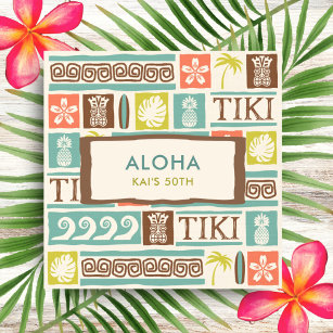 Retro Tiki Party Aloha Birthday Napkins