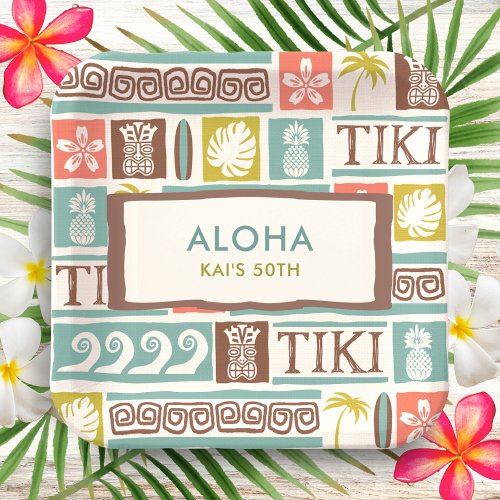 Retro Tiki Party Tropical Aloha Birthday Paper Plates