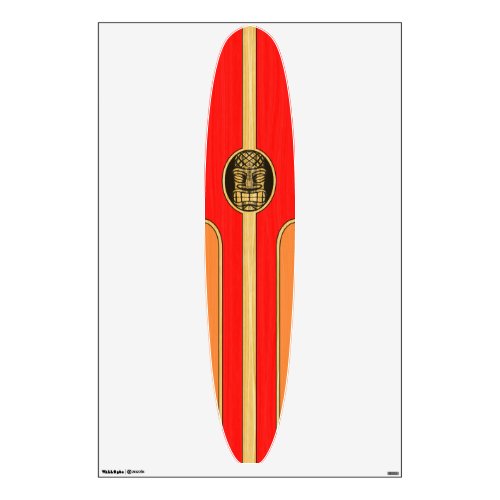 Retro Tiki Surfboard Wall Sticker