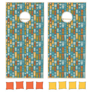 Retro Tiki Totems Cornhole Set