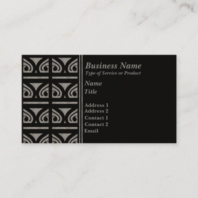 Retro Tiles Business Card, Gray Card (Front)