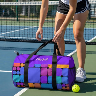 Retro Tiles Dink Well Personalized Duffle Bag