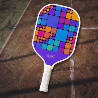 Retro Tiles Personalized | Dink Well Carbon Fiber Pickleball Paddle