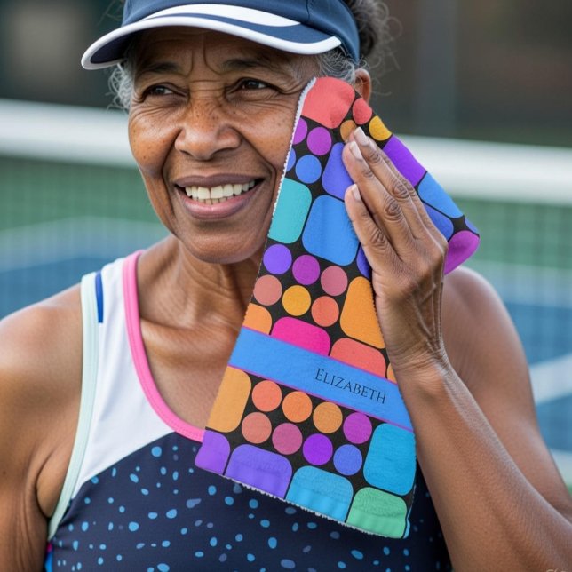 Retro Tiles Personalized | Dink Well Hand Towel (Creator Uploaded)