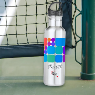 Retro Tiles Personalized  | Dink Well Stainless Steel Water Bottle