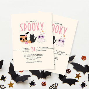 Retro Time to Get Spooky Halloween Party Invitation