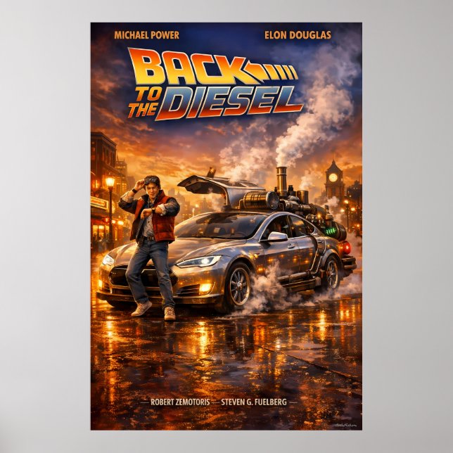 Retro Timewarp Streetlight Reverie Poster (Front)