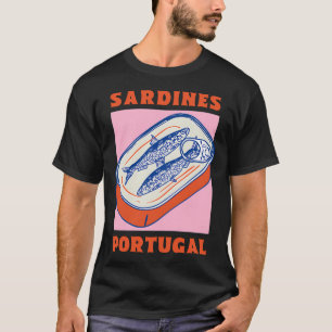 Retro Tin Can Sardines – Portugal Food Art T-Shirt