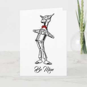 Retro Tin Man Red Bow Tie Your Text Card