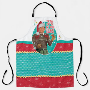 Retro "Tipsy Guy" Getting Lit for Christmas Apron