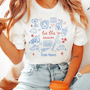 Retro Tis the Season Baseball Custom Team Name T-Shirt
