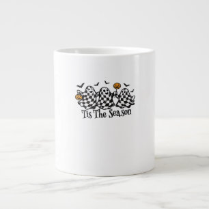 Retro Tis The Season Checkered Halloween Giant Coffee Mug