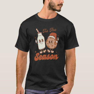 Retro Tis The Season Cookie And Milk Family Christ T-Shirt