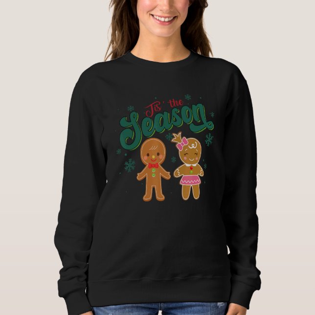 Retro Tis The Season Ginger Christmas Groovy Xmas  Sweatshirt (Front)