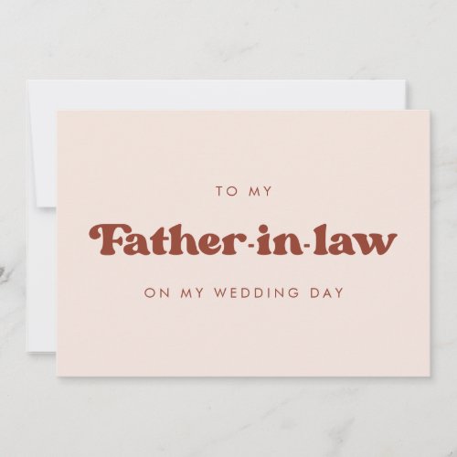 Retro To my father_in_law on my wedding day card