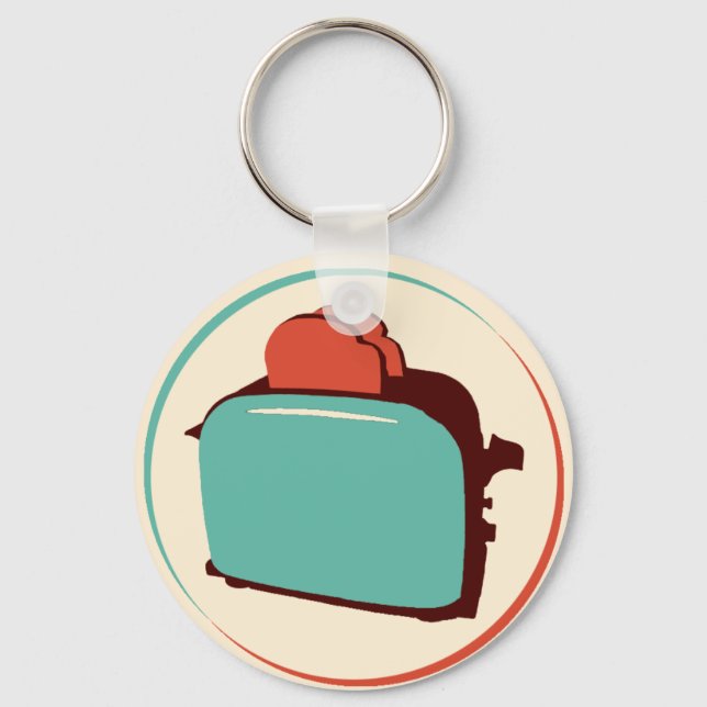 Retro Toaster Keychain/Charm Keychain (Front)
