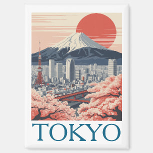 Retro Tokyo Japan Vintage Travel Magnet
