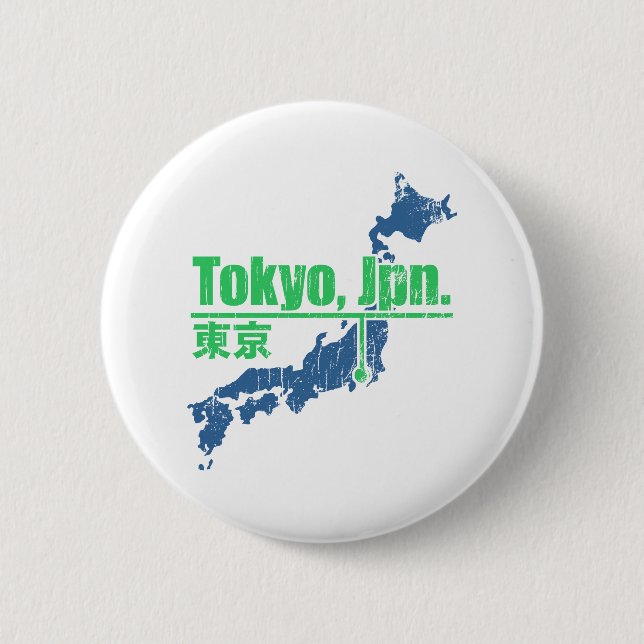 Retro Tokyo Pinback Button (Front)
