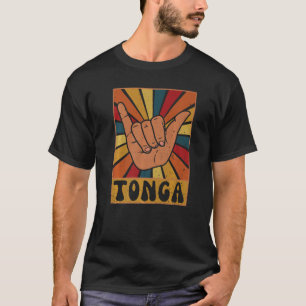 Retro Tongan Shaka Sign Tonga Souvenir Tonga Pride T-Shirt