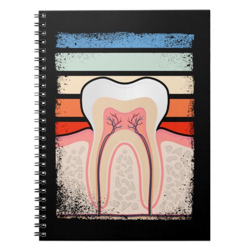 Retro Tooth Medicine Dental Assistant Dentist Notebook
