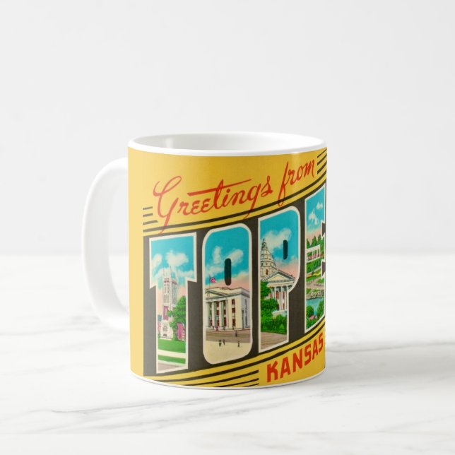 Retro Topeka Kansas  Greeting Mug (Front Left)