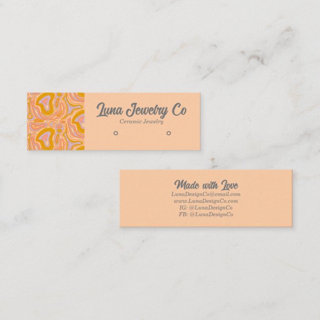 Retro Topographic Jewelry Business Card (Front/Back)