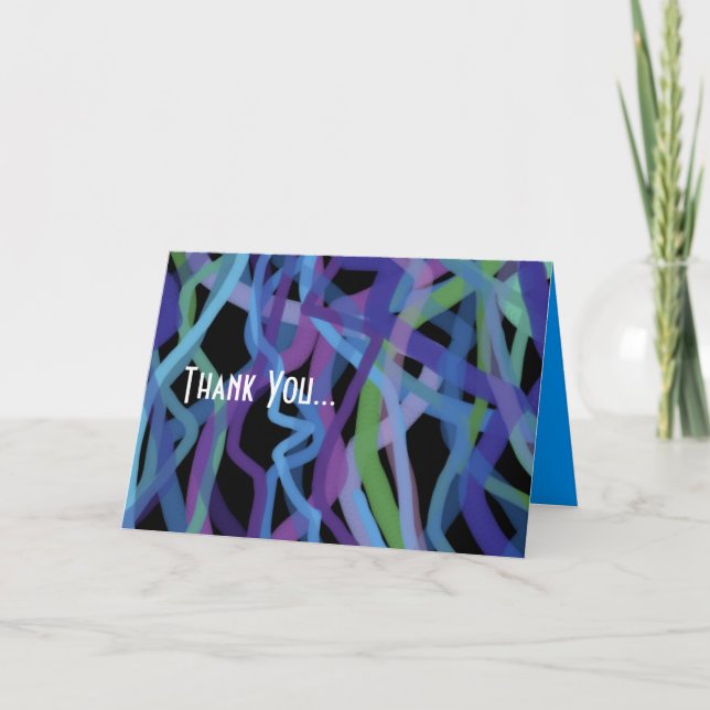 Retro Torah Bar Bat Mitzvah Folded Thank You Card (Front)