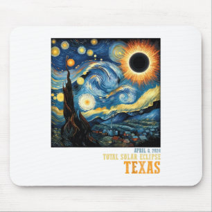 Retro Total Solar Eclipse 2024 Texas For Men Women Mouse Pad