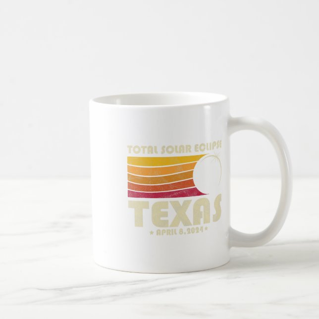 Retro Total Solar Eclipse 2024 Texas Usa Totality  Coffee Mug (Right)