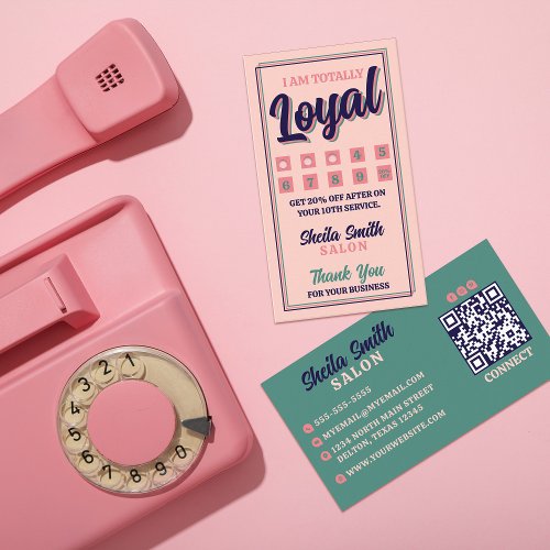 Retro Totally Loyal Typography Cool Color Scheme Loyalty Card
