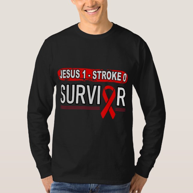 Retro Tougher Than A Stroke Stroke Survivor Jesus  T-Shirt (Front)