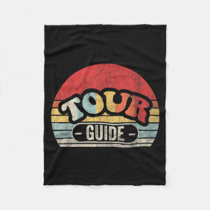 Retro Tour Guide Vintage 70s 80s Sunset Graphic Fleece Blanket