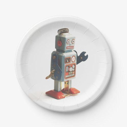 Retro Toy Robot Paper Plates