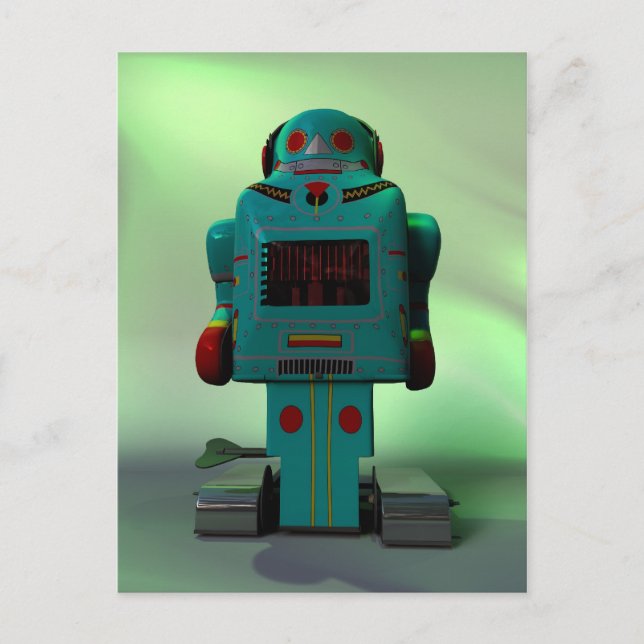 Retro Toy Robot Postcard (Front)