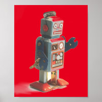 Retro Toy Robot  Poster