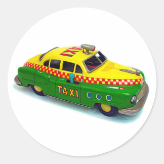 RETRO TOY TAXI CAB STICKER