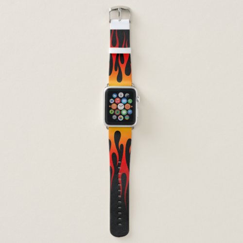 Retro Traditional Hot Rod Flames Custom Racing Apple Watch Band