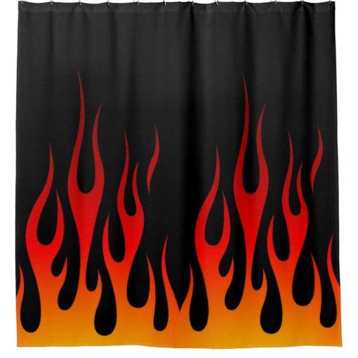 Retro Traditional Hot Rod Flames Custom Racing Shower Curtain Zazzle