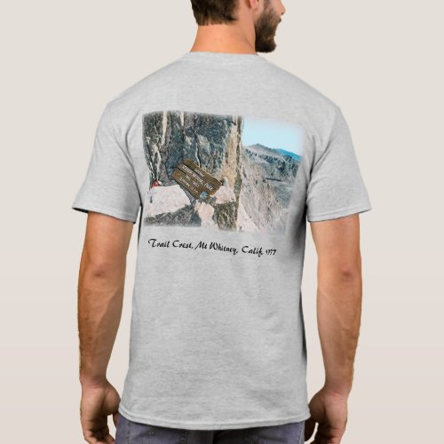 Retro Trail Crest Signboard Mt Whitney California T_Shirt