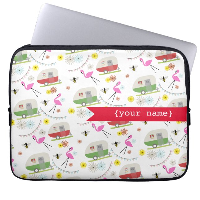 Retro Trailers Personalized Electronics Bag (Front)