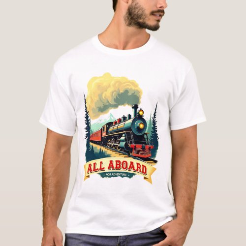 Retro Train Adventure - Vintage Railway Poster.