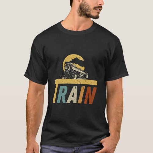 Retro Train Hoodie Train Lovers Railroad Locomotiv T_Shirt