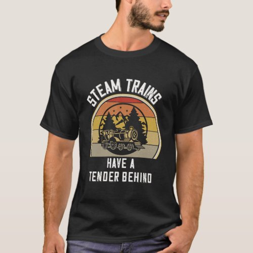 Retro Train Lovers Gifts Funny Steam Train Enginee T_Shirt