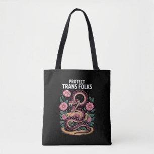 Retro Trans Pride Trans Right Protect Trans Folks Tote Bag