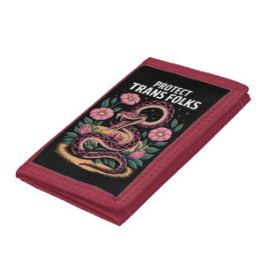 Retro Trans Pride Trans Right Protect Trans Folks Tri-fold Wallet