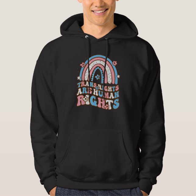 Retro Trans Rights Are Human Rights Conming Out Da Hoodie (Front)