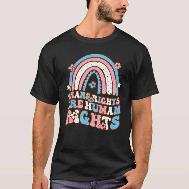 Retro Trans Rights Are Human Rights Conming Out Da T-Shirt (Front)