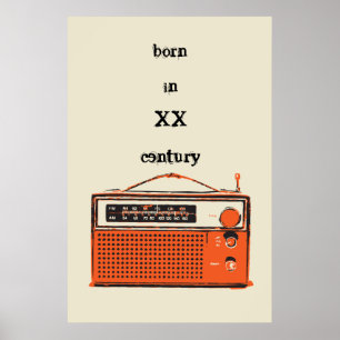 retro transistor radio poster